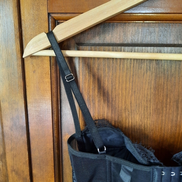 NWOT Dealmore Black Sheer Lace Underwire Structured Corset Bra Size Small - Picture 10 of 12